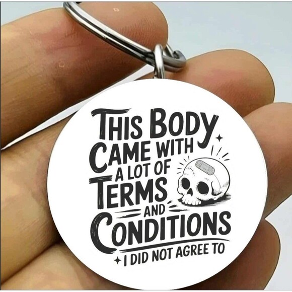 Skelton Body With Term Of Condition Funny Cute Human Body Stainless Keychain - Picture 1 of 1